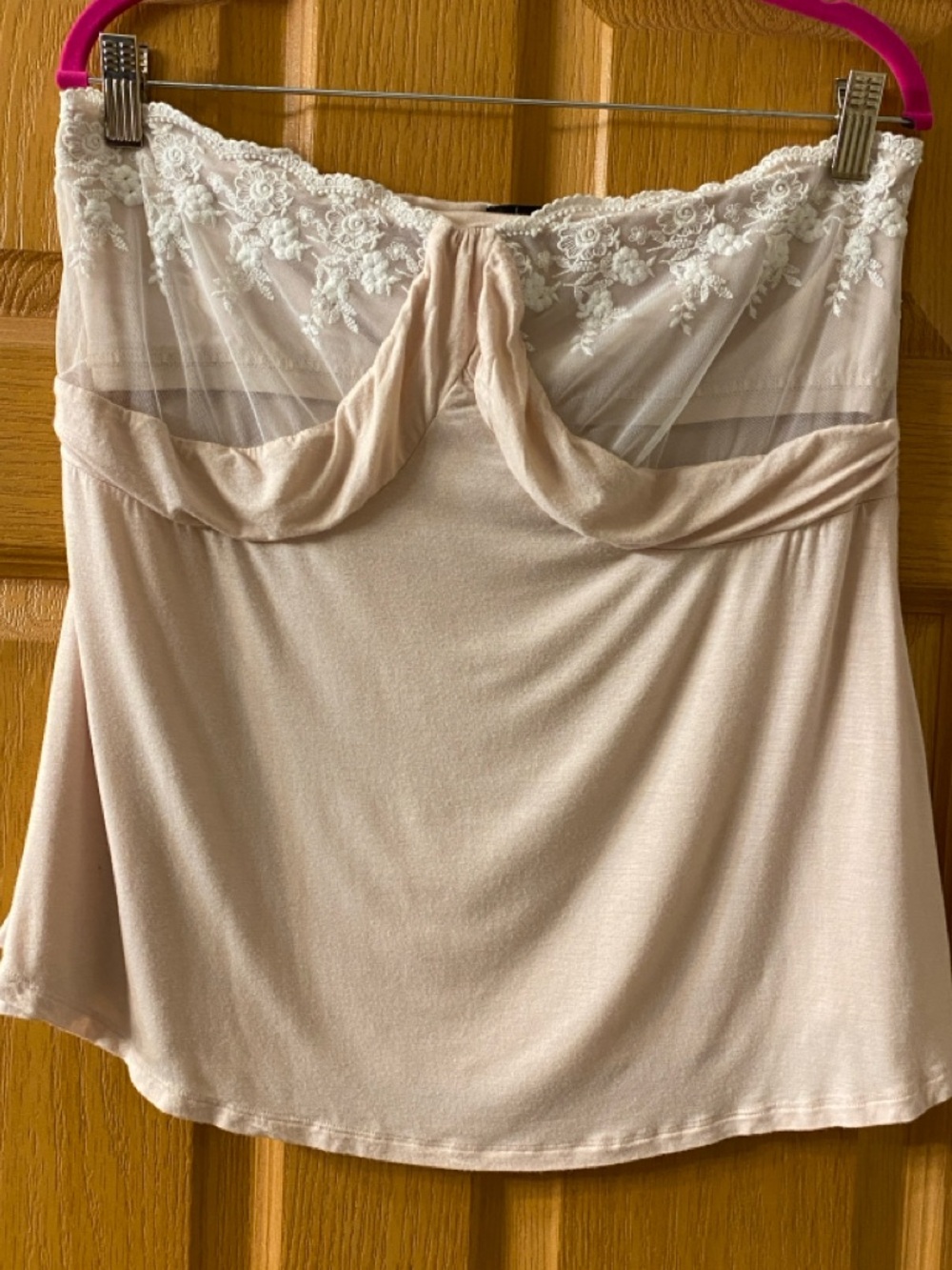 Moda International Victoria’s Secret Blush Lace-Trim Chemise Top